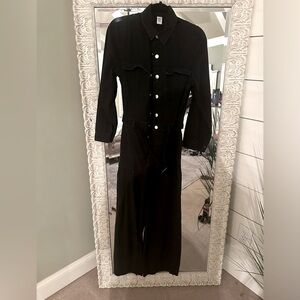 H & M black denim long sleeved jumpsuit